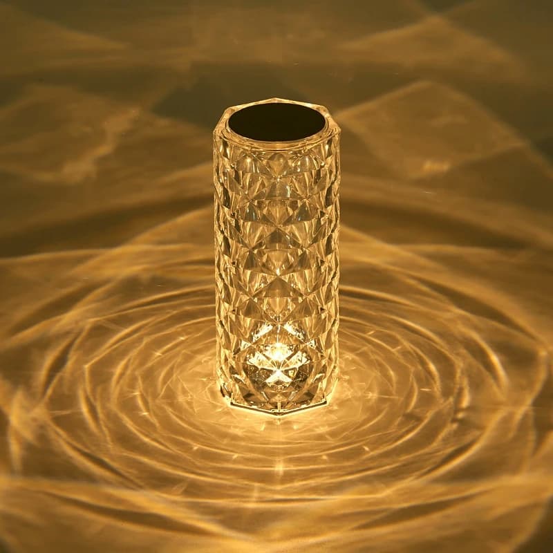 Crystal Diamond Lamp, 3 Color Changing Rose Crystal Diamond Table Lamp