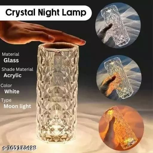 Crystal Diamond Table Lamp with Remote, 16 Color Changing Touch Lamp USB