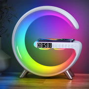 G Lamp Speaker With Digital Clock, RGB Multifunction Wireless Charger