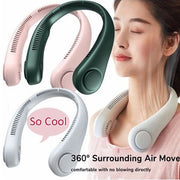 Neck Fan Portable Bladeless neck fans rechargeable USB Cooling Fan Super