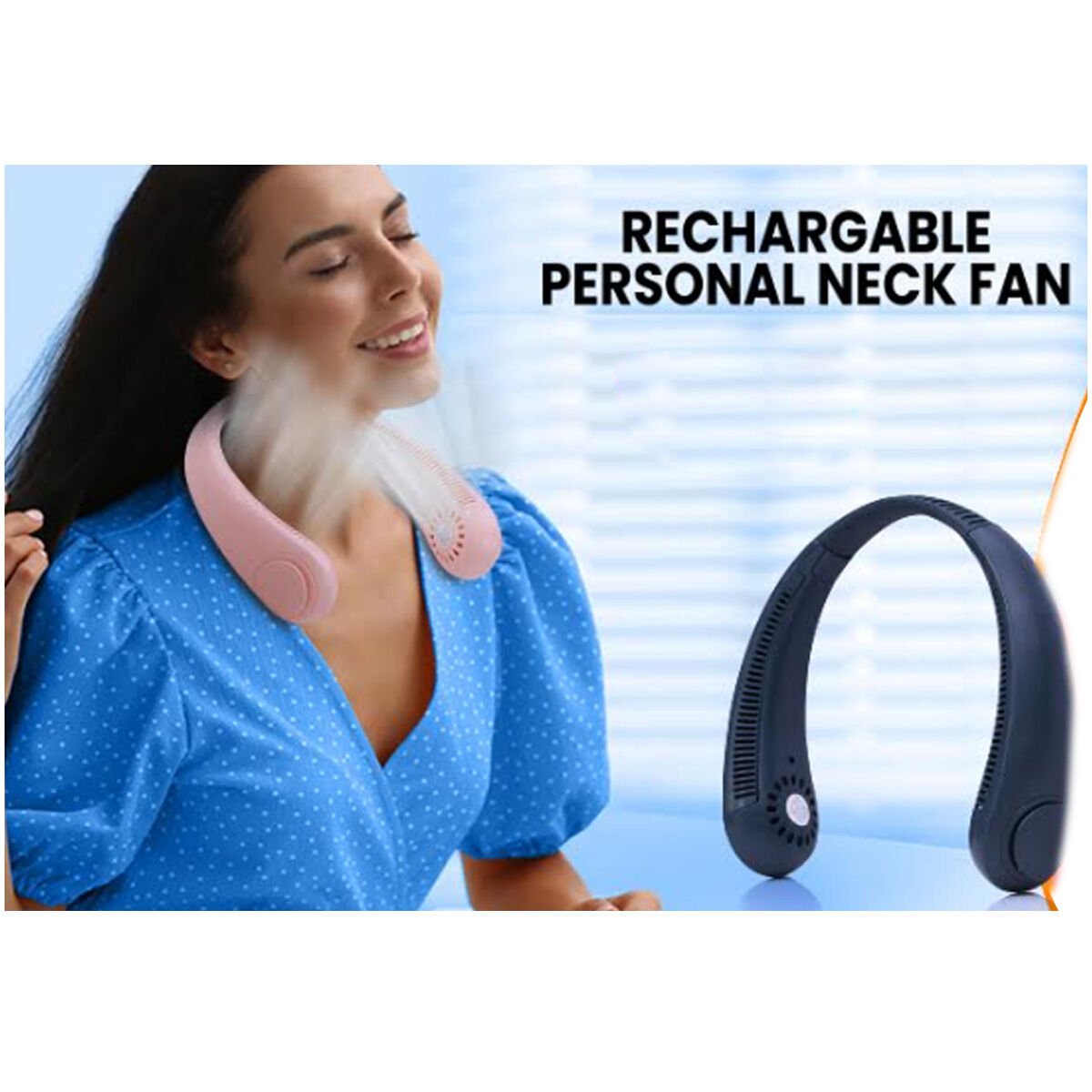 Neck Fan Portable Bladeless neck fans rechargeable USB Cooling Fan Super